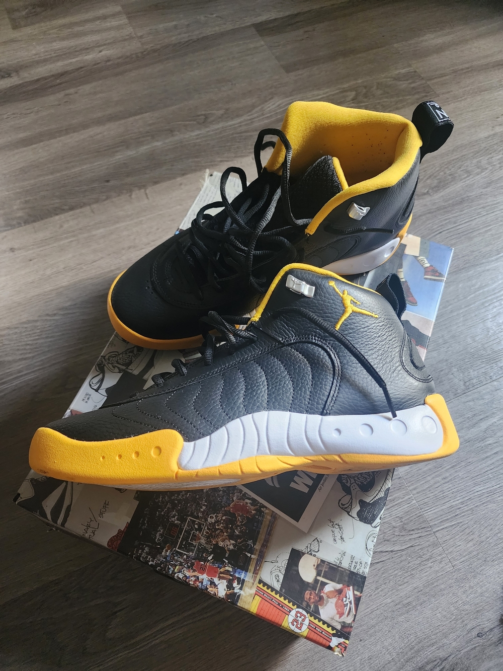 Jordan Black and Yellow Men's Sneakers